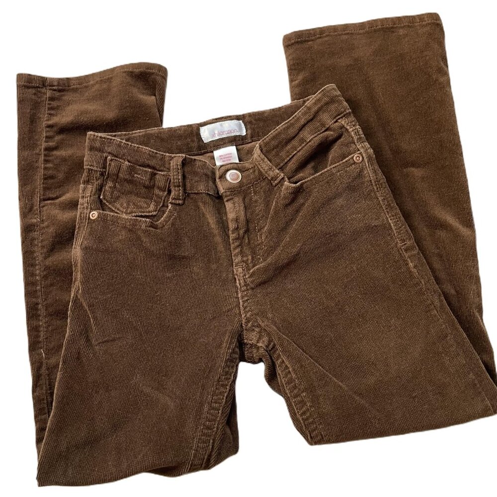 Vtg Xhilaration Brown Corduroy Flare Pants - Size 7 Y2K